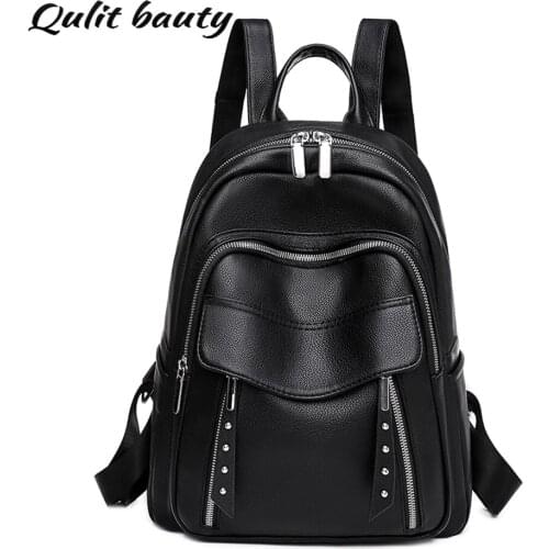 Женские черные рюкзаки Qulit bauty China At AliExpress