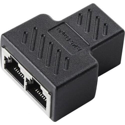 RJ45 Splitter Connectors Adapter 1 to 2 Ethernet Splitter Coupler Double Socket HUB Interface Contact Modular Plug Connector