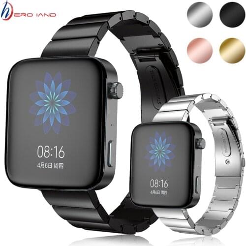 High Quality Strap for Xiaomi MI Smart Watch 18mm Bracelet Wrist Band for Huami B5 Watch Strap Metal Stainless Steel