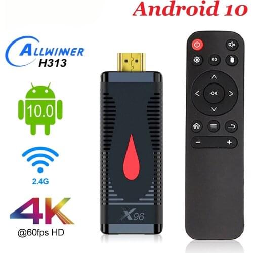 10pcs TV Stick X96 S400 Smart Android 10.0 Quad Core Allwinner H313 Quad-core Wifi 1080P 4K 2GB 16GB 60fps TV Dongle VS X96S