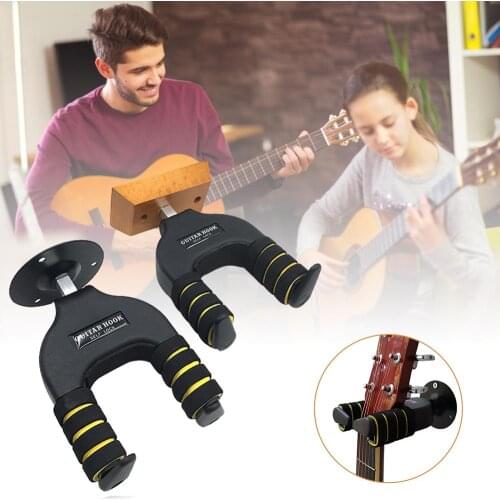 Guitar Hangers Hook Holder Wood Rubber Instrument Hangers Wall Stand for Guitars Bass Ukulele String Instrument Accessories
