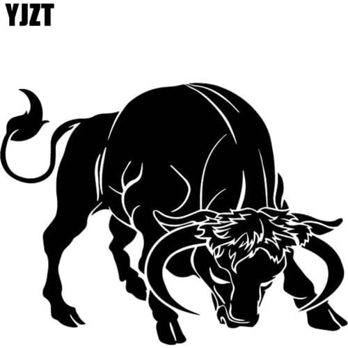 YJZT 17.7CM*13.4CM A Strong Bull Creative Decoration Body Of Car Vinyl Decal Car Sticker Black/Silver C4-2137