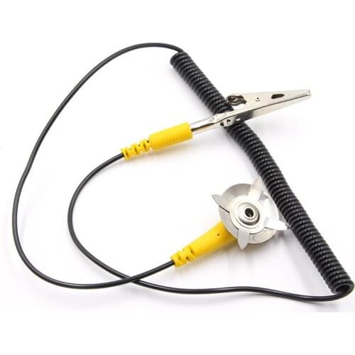 1pcs Alligator Clip Terminal Coil Cable Anti Static ESD Mats Double-Headed Star Claw Grounding Point Wire Equipment Accessories