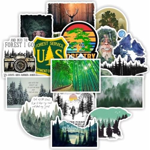 10/50Pcs Breathing Air Sticker Natural Forest Series Stickers Pack Outdoor Travel Beautiful Scenery Decal Phone Laptop Guitar