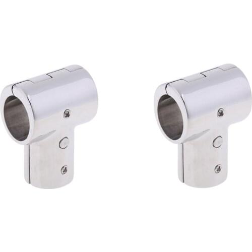 2pcs Heavy Duty 316 SS Boat Hand Rail Fitting- 90 Degree T/Tee Hinged/Split for 1 inch Tube