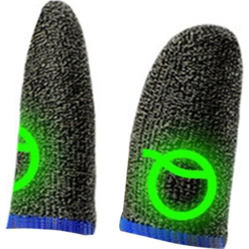 2Pcs Phone Games Sweat-Proof Finger Gloves Thumbs Finger Cover Anti-slip Cot Sleeve for PUBG Touch Screen Game for Entertainment