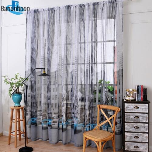 2019 Cortina Cartoon Car Printed Cotton Curtains Tulle For Kids Bedroom Living Room Sheer Curtain Roman Blinds