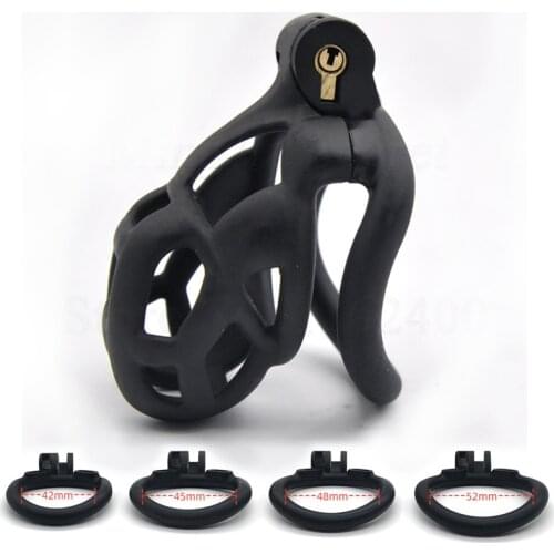 2021 Cobra Male Chastity Device With Four Penis Ring Lock Sex Toys For Men Gay Holytrainer Chastity Belt Cock Cage Holy Trainer