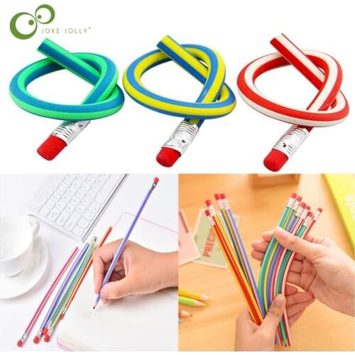 5/10pcs Colorful Magic Bendy Flexible Soft Pencil With Eraser Stationery Student Colored Pencils School Office Supplies ZXH
