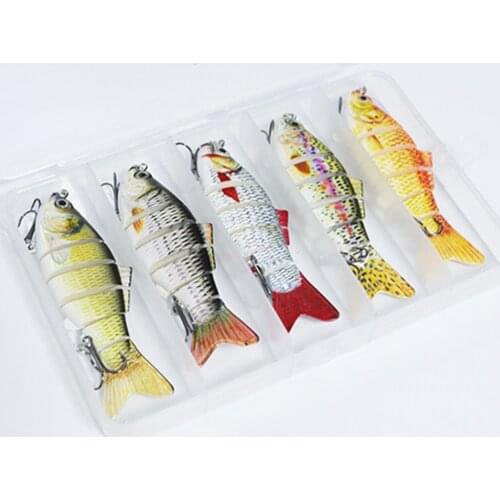 5Pcs/Box Sinking Wobblers 6 Segments Fishing Lures Multi Jointed Swimbait Hard Bait Fishing Tackle For Bass Isca Crankbait