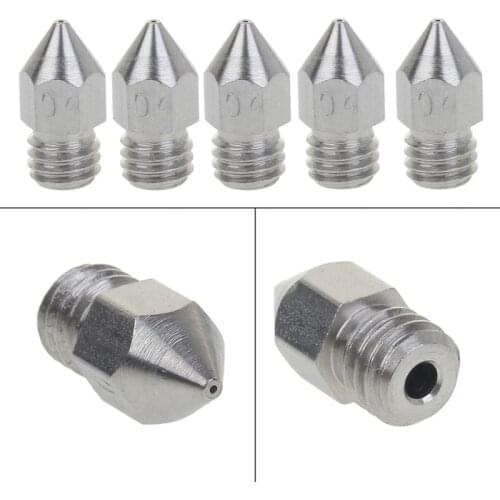 5PCS MK8 Nozzle 0.4mm M6 Threaded Stainless Steel for 1.75mm Filament 3D Printer Extruder Print Head