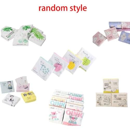 60Pcs/Pack 3 Ply Disposable Facial Paper Tissues Thickened Cute Colorful Cartoon Printing Napkins Portable Car Home Party Decor
