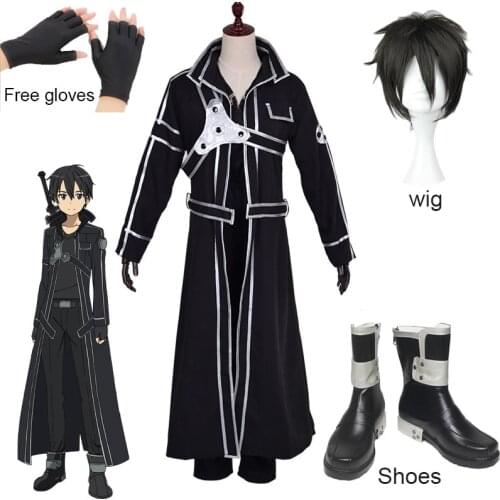 Anime Sword Art Online Cosplay Costume Men Women Fancy Halloween Costumes Kirigaya Kazuto Role Play Carnival Uniform Suit