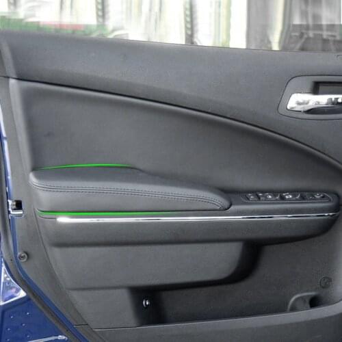 Car Accessories Front 2 Doors Armrest Panel Leather Cover Trim For Dodge Charger 2011 2012 2013 2014 2015 2016 2017 2018 2019