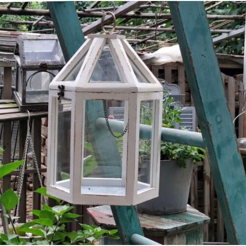 White Handicraft Mini Retro Chic Wooden Greenhouse