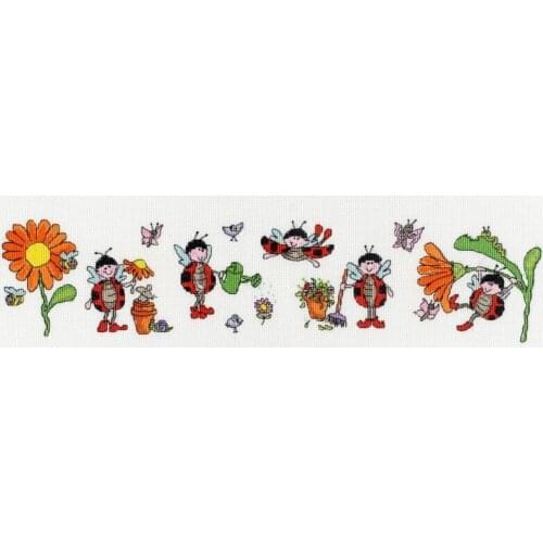 FREE delivery Top Quality cute lovely counted cross stitch kit bothy threads Row of Ladybirds insect bee butterfly