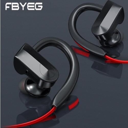 FBYEG Bluetooth Earphone wireless headphones Bluetooth Sport headset Sweatproof Earbuds Bass Noise cancelling With Mic For phone