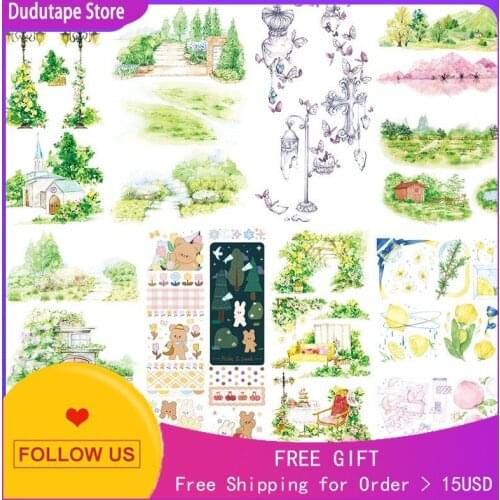 Washi Tape Landscaping Decoration Stickers Turning Butterflies Lemon Peaches