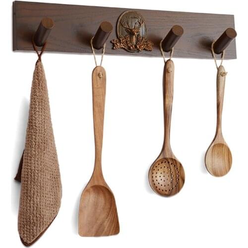WOOD HOOK KITCHEN HANGER WALL DECORATION LIVING ROOM BEDROOM TOWEL HAT CLOTHES HANDBAGE WALL HANGER HOOK