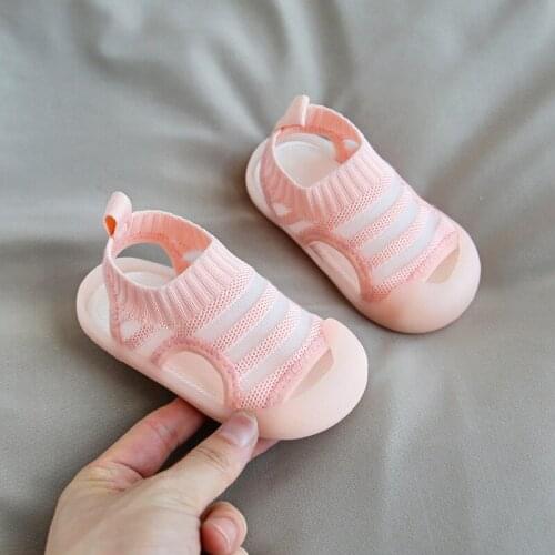 Size 14-20 autumn Sandals Baby Soft-soled Infant Toddler Shoes Childrens Non-slip Sneakers Kids Mesh Breathable Sandals 2021