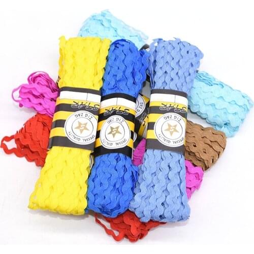 15yard/pcs 5mm Multi color Polyester Ribbon Ric Rac Zig Zag Lace Trimming Riband For Patchwork DIY Craft Home Textile Decoration