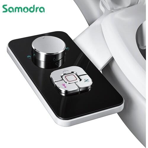 Bidet Toilet Seat Attachment Ultra-thin Non-electric Self-cleaning Dual Nozzles Frontal & Rear Wash Cold Water Personal Hygiene