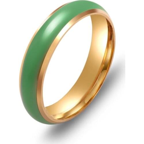 New Arrival Stainless Steel Colorful Rings For Women And Men Red Pink Green Color Wedding Jewelry Gift MC001