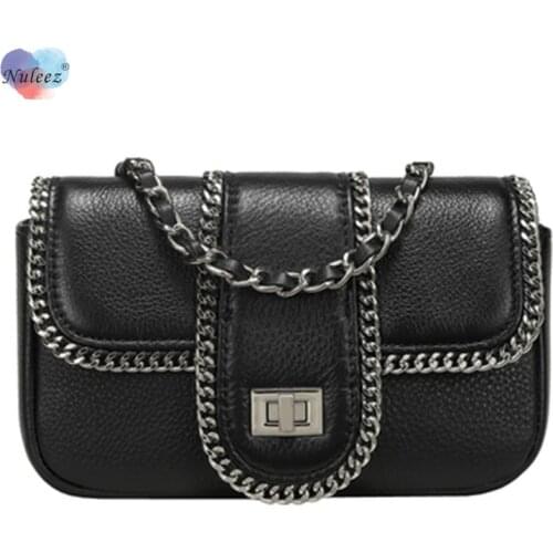 Nuleez Classical Bag Women Genuine Leather Cow Skin Soft Chain Cross Body Brand Bag Lady