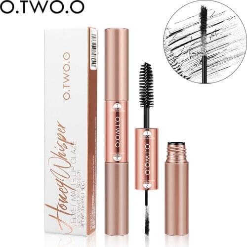 O.TWO.O 2 in 1 Makeup Mascara Volume Curling 4D Silk Fiber Lengthening Lashes Waterproof Fast Dry Nourish Eyelash Extension