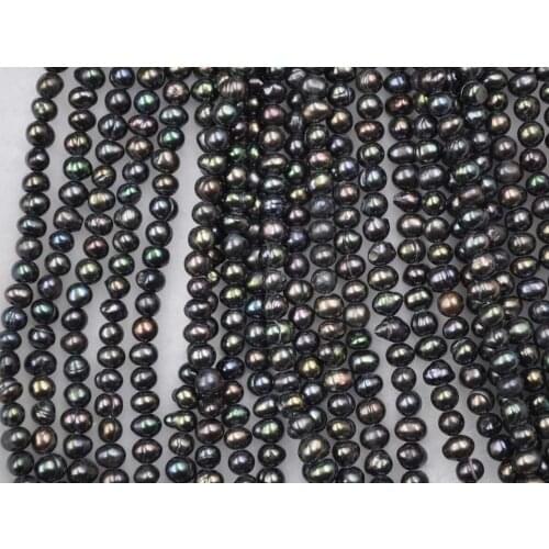 Wholesale 10 strands 4-5mm black freshwater cultured pearl