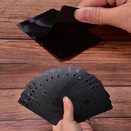 Plastic Cards Waterproof Black Playing Cards Collection Black Diamond Poker Cards Creative Gift Standard Playing Cards 1 Set