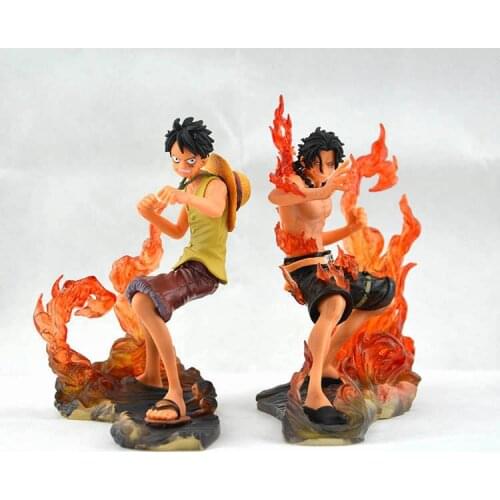 Anime One Piece DXF Brotherhood II Monkey D Luffy Portgas D Ace PVC Action Figures Collectible Model Toys 2pcs/set