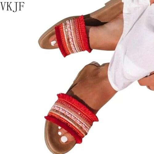 Women Slippers 2020 Summer New Rome Retro Sandals Flat Casual Shoes Female Slip on Slides Woman Shoes Plus Size Sandalias Mujer