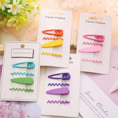 New Simple Candy Color Geometric Wavy Hairpins Women Barrette Hairgrips Girls Hair Clips Headdress Barrettes Bobby Pin Hair