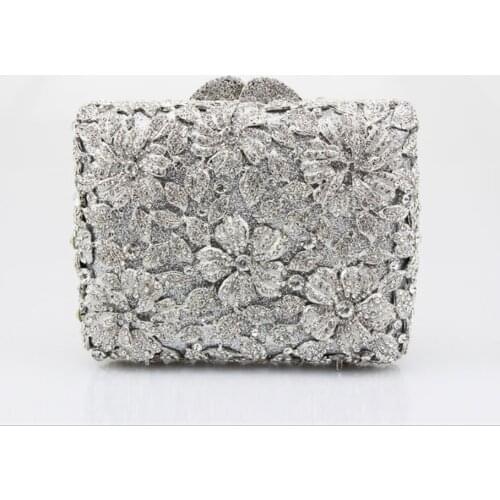 New designer colorful evening bags Golden women clutch bag Hollow Out party purse luxury crystal handbags ladies dinner handbag