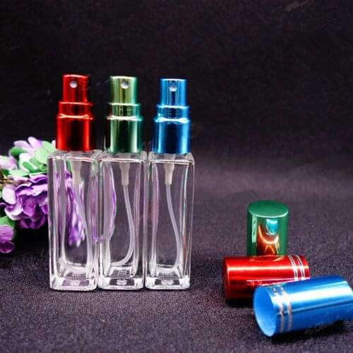 10ML Mini Portable Square glass Perfume Bottle With Sprayer Empty Cosmetic Parfume Case For Traveler F20171530