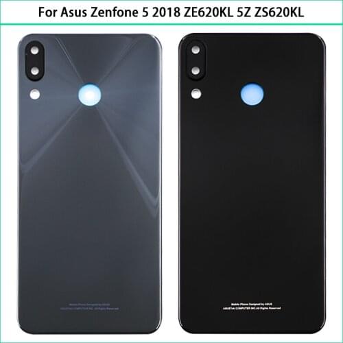 10PCS 6.2" For Asus Zenfone 5 2018 ZE620KL 5Z ZS620KL Battery Back Cover Rear Door Glass Panel ZE620KL Housing Case+Camera Lens