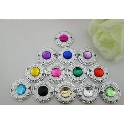 20pcs Mix Color Acrylic Plastic Button For Craft Project 30mm