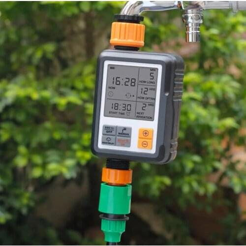 3/4'' Automatic Water Irrigation Timer Hose Timer Sprinkler Controller Timer Faucet Digital Watering Timer w/ LCD Screen