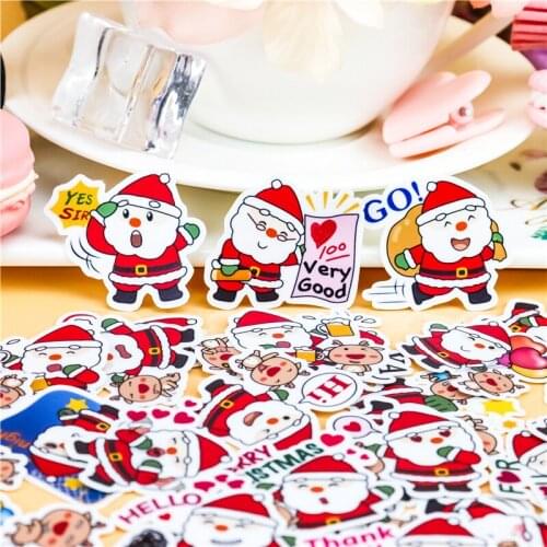 40pcs Creative kawaii Santa Claus Father Christmas scrapbooking stickers /decorative sticker /DIY craft photo albums/Children