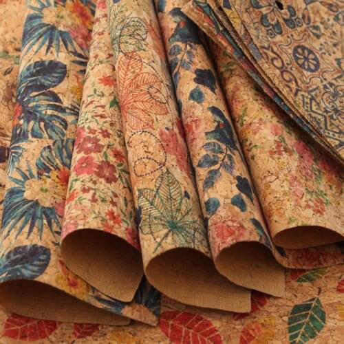 50*135cm 0.5mm Synthetic Cork Leather Fabric Natural Wood Grain Cloth Flower DIY handmade Luggage Hometextile Decor Accessories