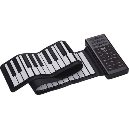 61 Keys Electric Piano Multifunction Roll Up Piano Silicone Piano Keyboard Built-in Speaker Rechargeable Battery BT Function