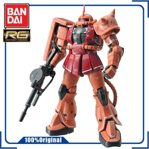 BANDAI RG 02 1/144 MS-06S Zaku 2 GUNDAM Assembly Model Action Toy Figures Gifts for Children