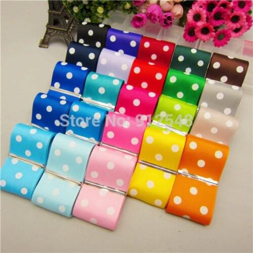 Free shipping ,new arrive,23 color mix,38MM Dots Polka Grosgrain Ribbon,The Tape for Sewing,DIY Hair Accessories,XP5211
