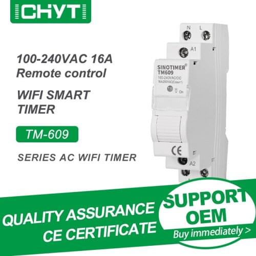 Free Shipping TM609 AC 100-240V 16A Wireless Remote Control Single-phase Meter Switch Mobile Phone App Rail WiFi Smart Timer