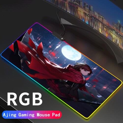 Gaming Mouse Pad Large 80x30/90x40cm Ruby Rose rgb Mousepad Light Desk Mat Computer Gamer LED Backlight Keyboard Carpet