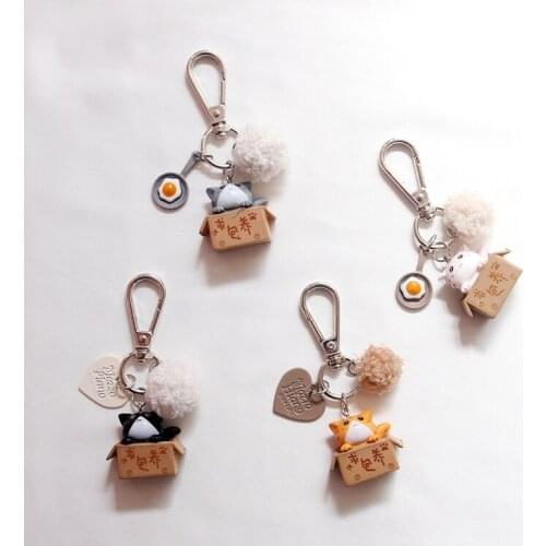 Cute Pet Animal Cartoon Kitty Puppy Cat Toys 3D Frech Bulldog Pet Keychain Women Metal Key Ring Chains Car Bag Charm D283