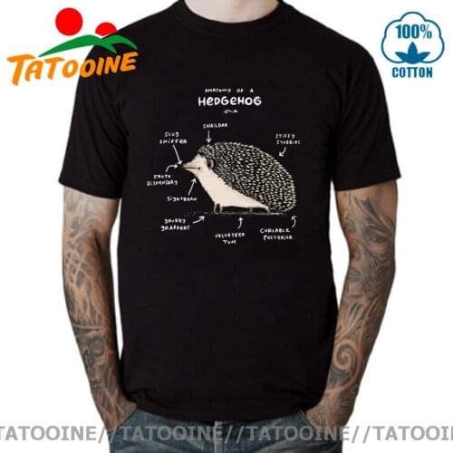 Tatooine Brand Clothing Anatomy of a Hedgehog T shirt Hedgehog detail T-shirt Cute Hedgepig Tee shirt Hedgehog Lover Gift Tshirt