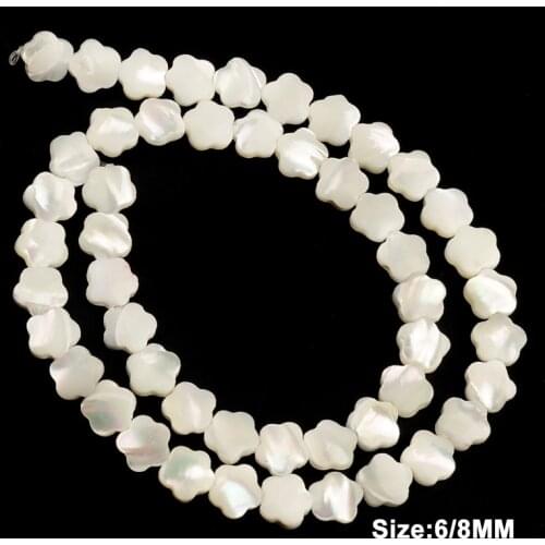 Flower Shape White Natural Mother of Top Shell Stone Beads Loose Spacer Beads For Jewelry Making DIY Bracelet Necklace Ring