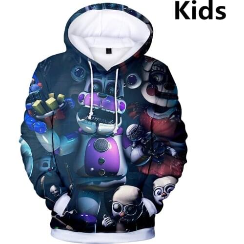 3 To 14 Years Kids Hoodies Five Nights at FNAF 3D Print Hoodie Sweatshirt Boys Girls Cartoon Bear Jacket Coat Children Clothes